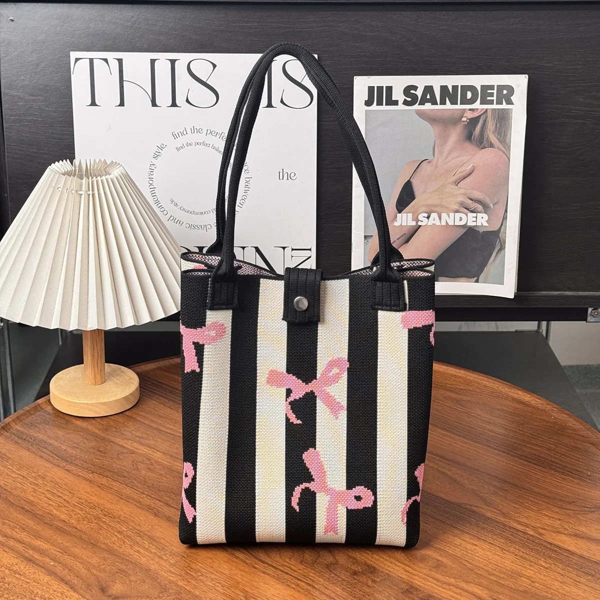 Fashionable Bow-Knot Knitted Shoulder Bag, High-Quality Eco-Friendly Gift Bag, Multifunctional Large-Capacity Tote Bag, Suitable for Gifting to Family, Friends, Classmates, Holiday Shopping, Fashionable Handbag, Daily Casual Outing, Carrying Miscellaneous Items, Women's Bag