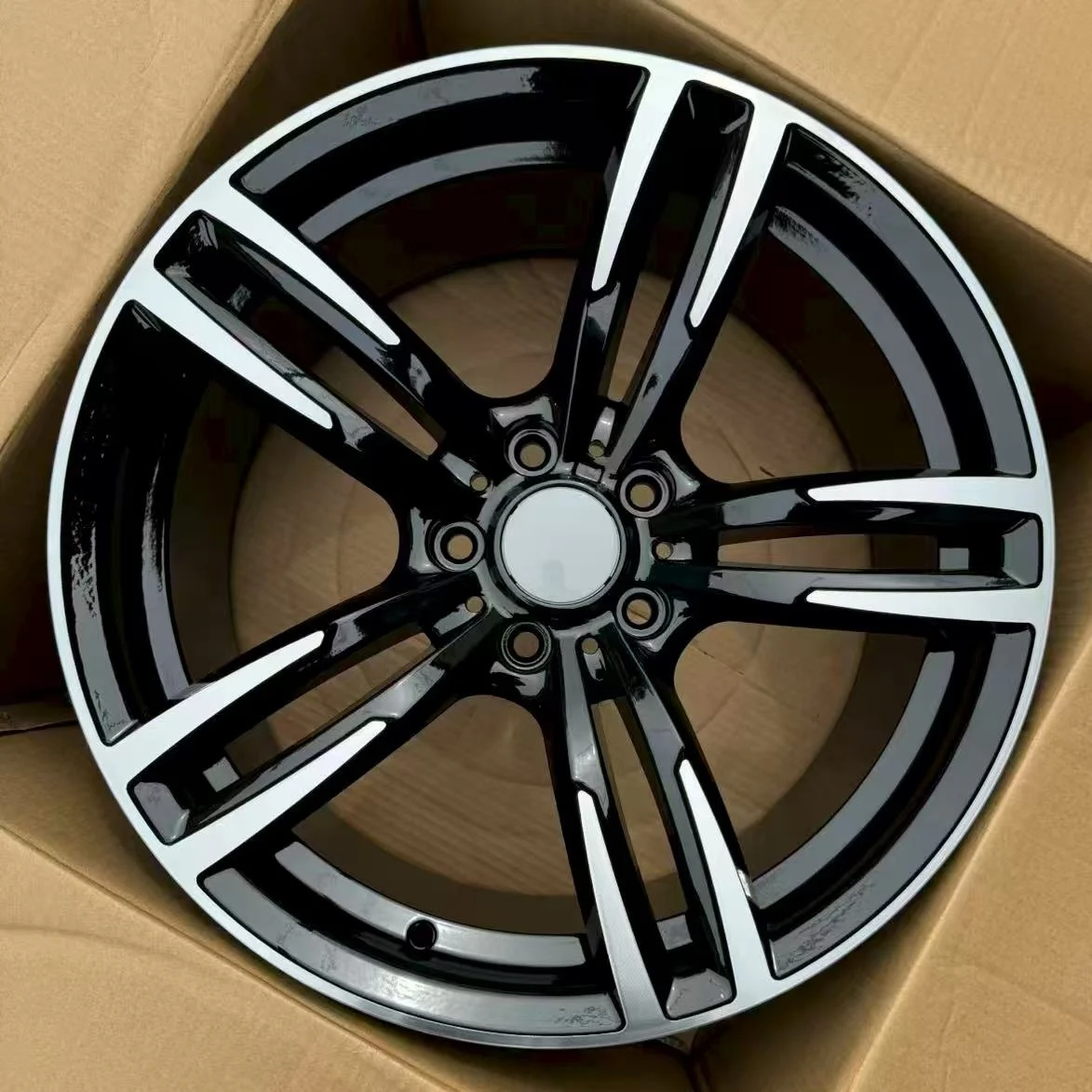 -For  19inch Black Machined Face Aluminum Alloy Five Spoke Wheel 5x120 PCD 40mm for E90/E91/E92/F10/F30/F11/F34/F20 Passenger*