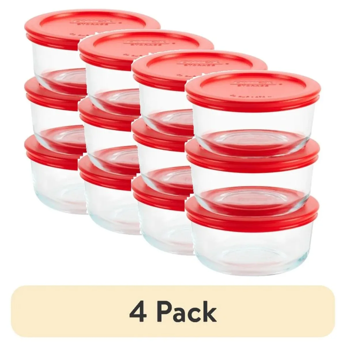 

(Pack of 4) Simply Store 2-Cup Glass Food Storage Containers, Round, Set of 3