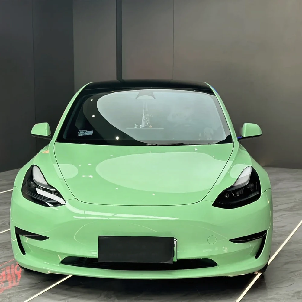 Car Sticker Crystal Lizard Green Auto Wrap Vinyl Film PET Sticker Bubble Free Auto Decals Car Accessories Exterior Decoration