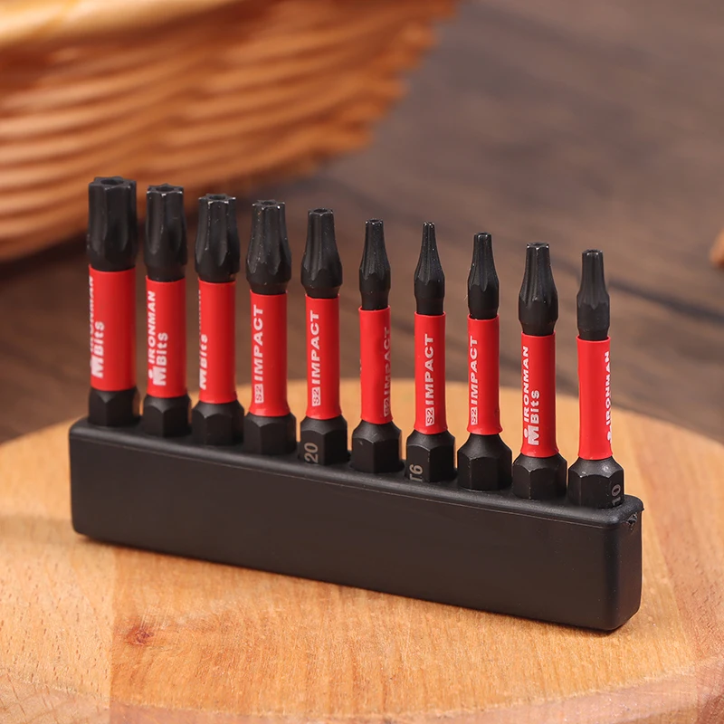 10pcs 2 Inches Screwdriver Bit Set,Impact Tough Magnetic S2 Alloy Steel Star Bit With Base