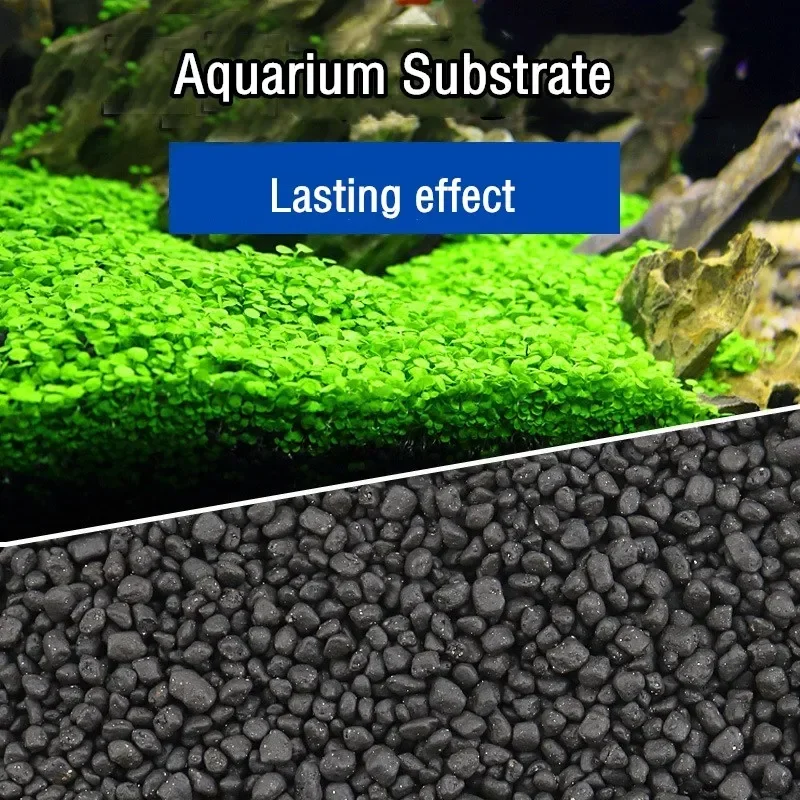 500g Fish Tank Water Plant Fertility Substrate Sand Aquarium Plant Soil Black Clay Gravel for Natural Planted Water Moss Plants