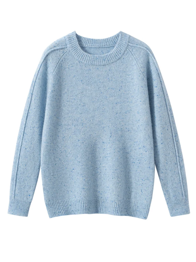 

Autumn Winter Children Mock Neck Pullover Wool Sweater Color Dots Boy Girl 100% Merino Wool Knitwear Kids Raglan Sleeve Clothing