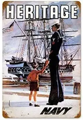 Navy Heritage Allied Military Vintage Metal Sign Poster Metal Sign Poster Sign 8x12 inch, TinSignEUa1198 sign