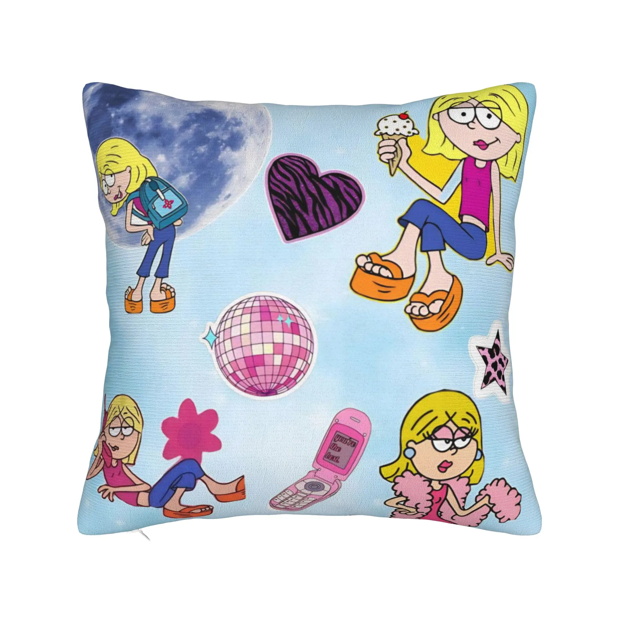 Lizzies Cartoon McGuires Square Pillow Case  Cushion Covers Creative Zippered Decorative Pillowcase for Car 40x40cm
