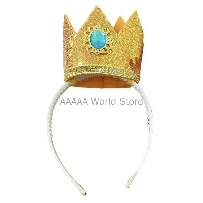 Peach Cosplay Princess Crown Headband Headwear Photography Props Girls Halloween Carnival Party Role Suit Headwear Accessories
