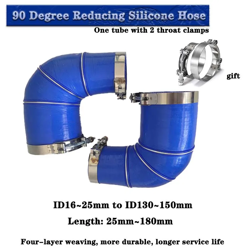 

ID16-130mm variable diameter 90 degrees Reducer Silicone Elbow Hose car intercooler pipe Turbo Intake Pipe Coolant Tube