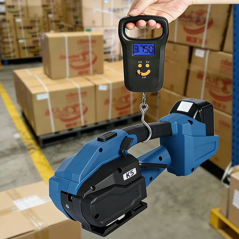 K5 Handheld Fully Automatic Electric Strapping Machine Tensioning Seal Free Heat Sealing for PP PET Straps