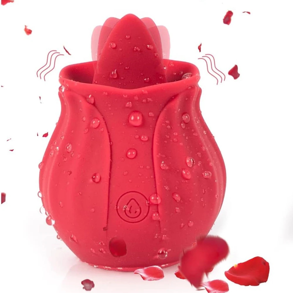 Vibratore a forma di rosa per stimolazione clitoridea e capezzoli, massaggiatore vibrante per punto G, prodotti per adulti femminili