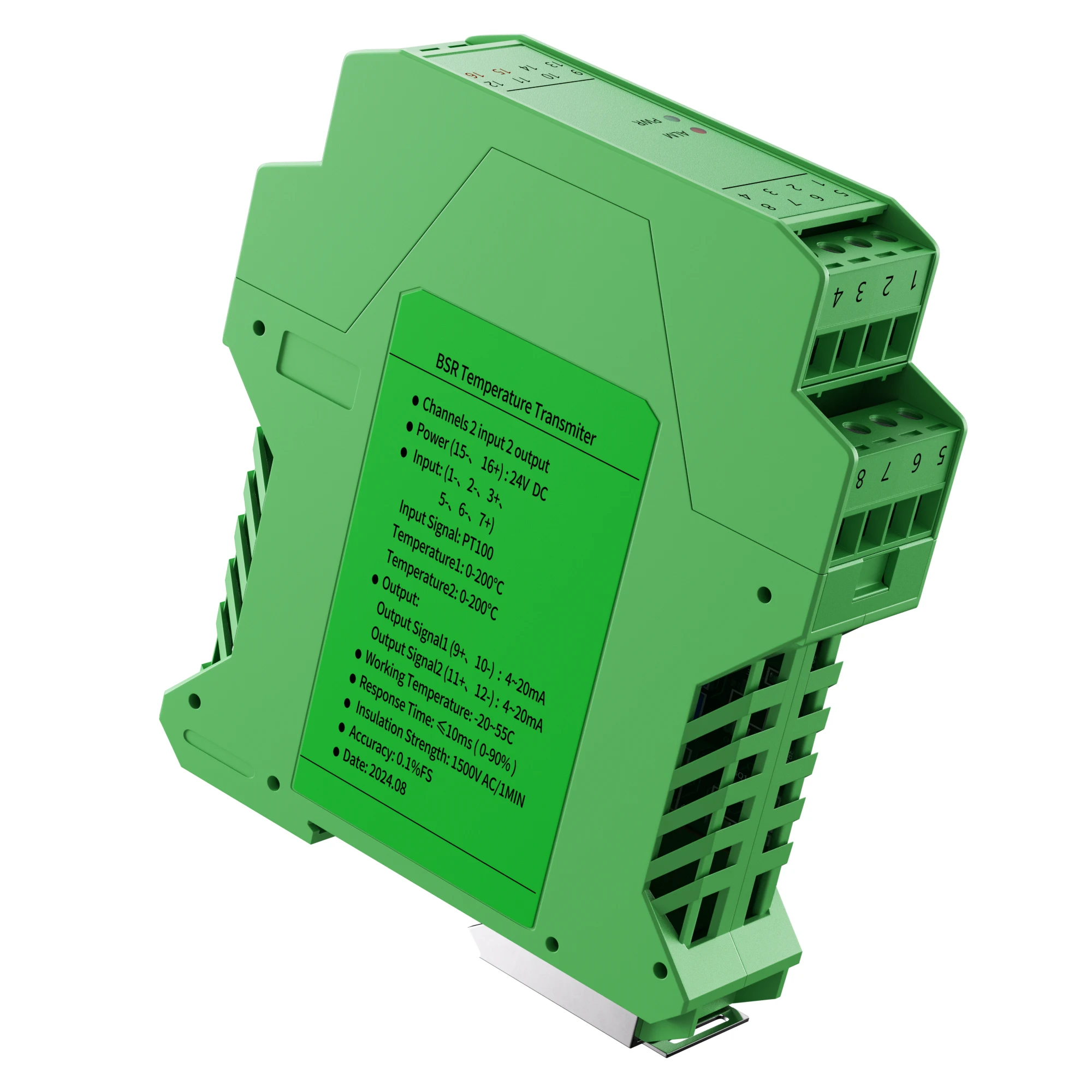 

DIN Rail Temperature Transmitter PT100 -200-650C Temperature Detection 4-20mA 0-5V 10V Output Thermistor Temperature Transducer