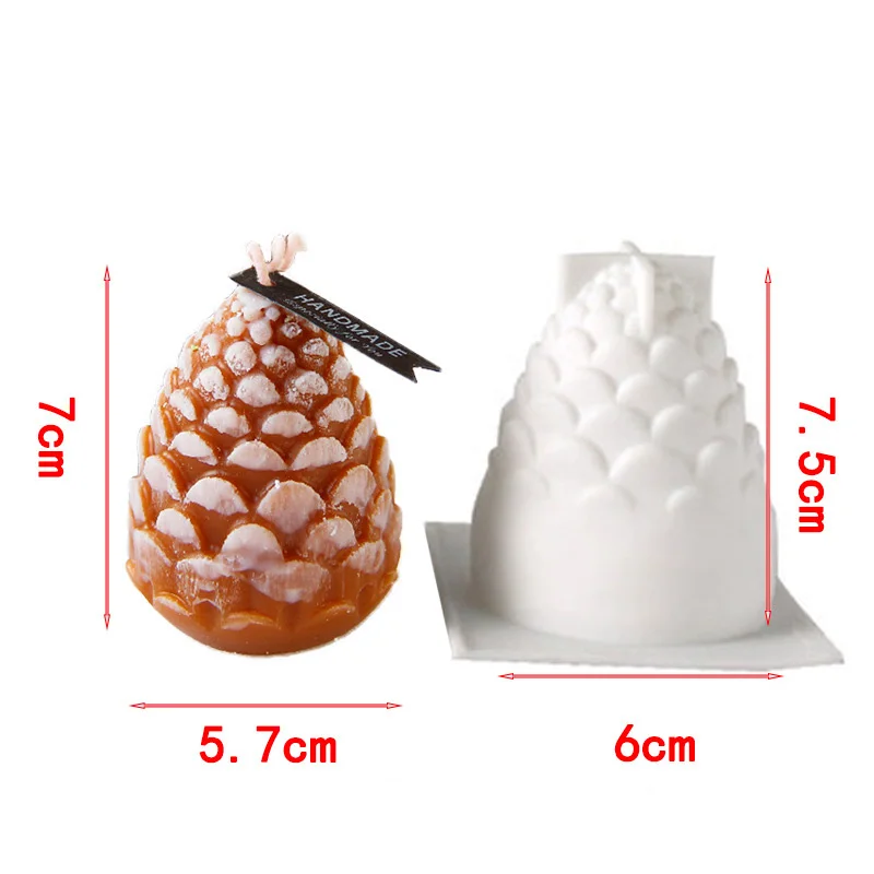 Christmas Pine Cone Candle Silicone Mould 3D Scented Candle Resin Mould Creative Pastry Cupcake Silicone Mould