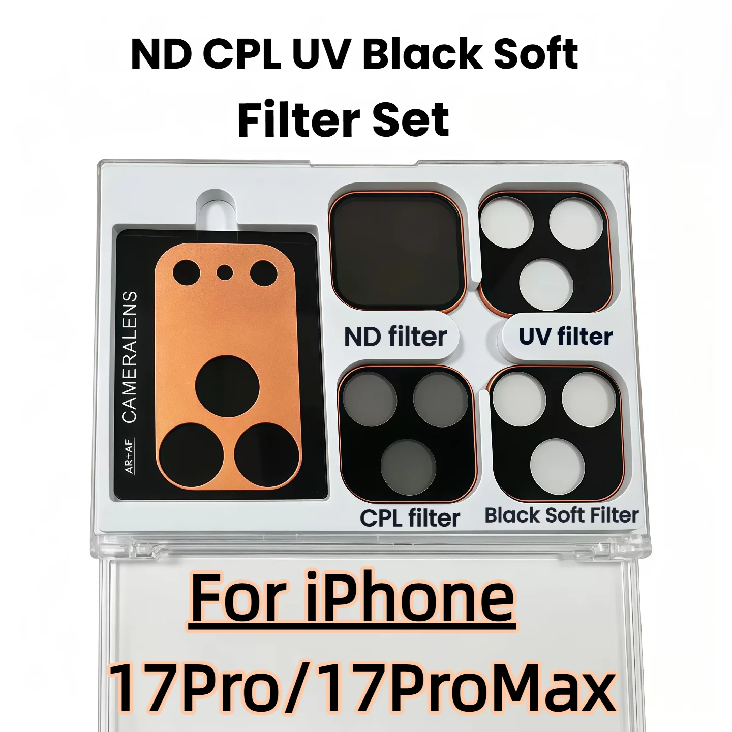 

New Magnetic Clip-on Filter Lens Upgrade Version 4-in-1 Phone Camera Lens Filter Kit Compatible with iPhone 17 Pro/17 Pro Max