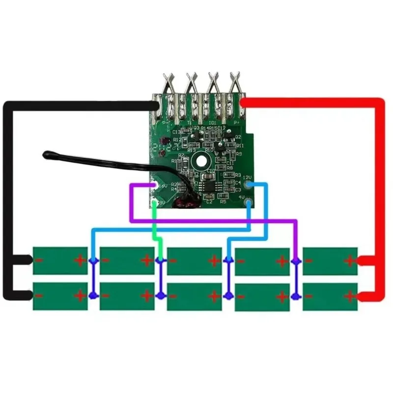 FULL-PCC680 10X18650 For Porter Cable 18V/20V Battery Plastic Case Charging Protection Board PCB