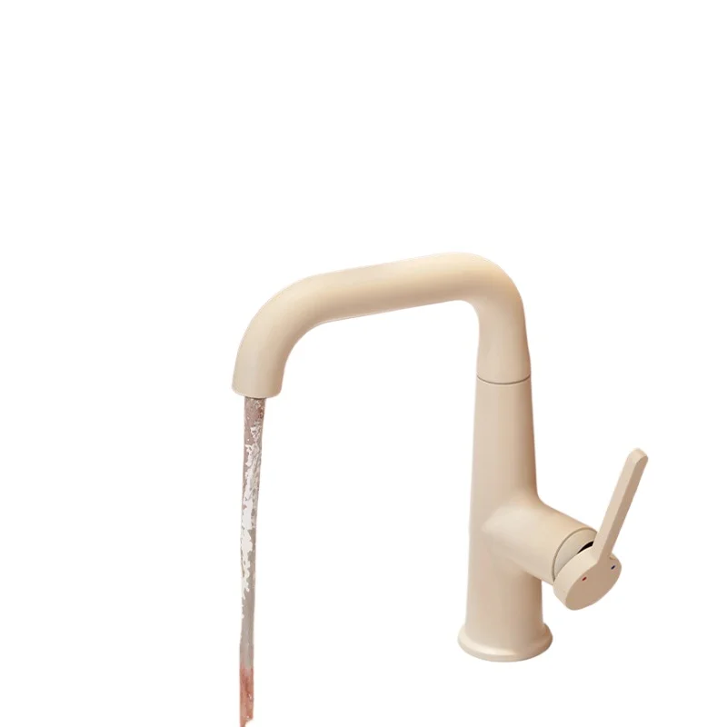 

All-copper pumping milk white hot and cold bathroom faucet household bathroom washstand personalized innovation faucet