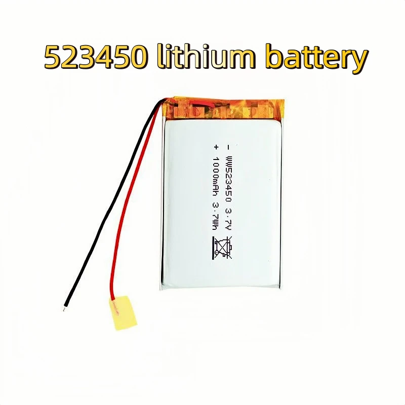1000mAh 3.7V 523450 Polymer Lithium Rechargeable Battery Li-ion Battery Replace For GPS Bluetooth Speaker 1-12pcs