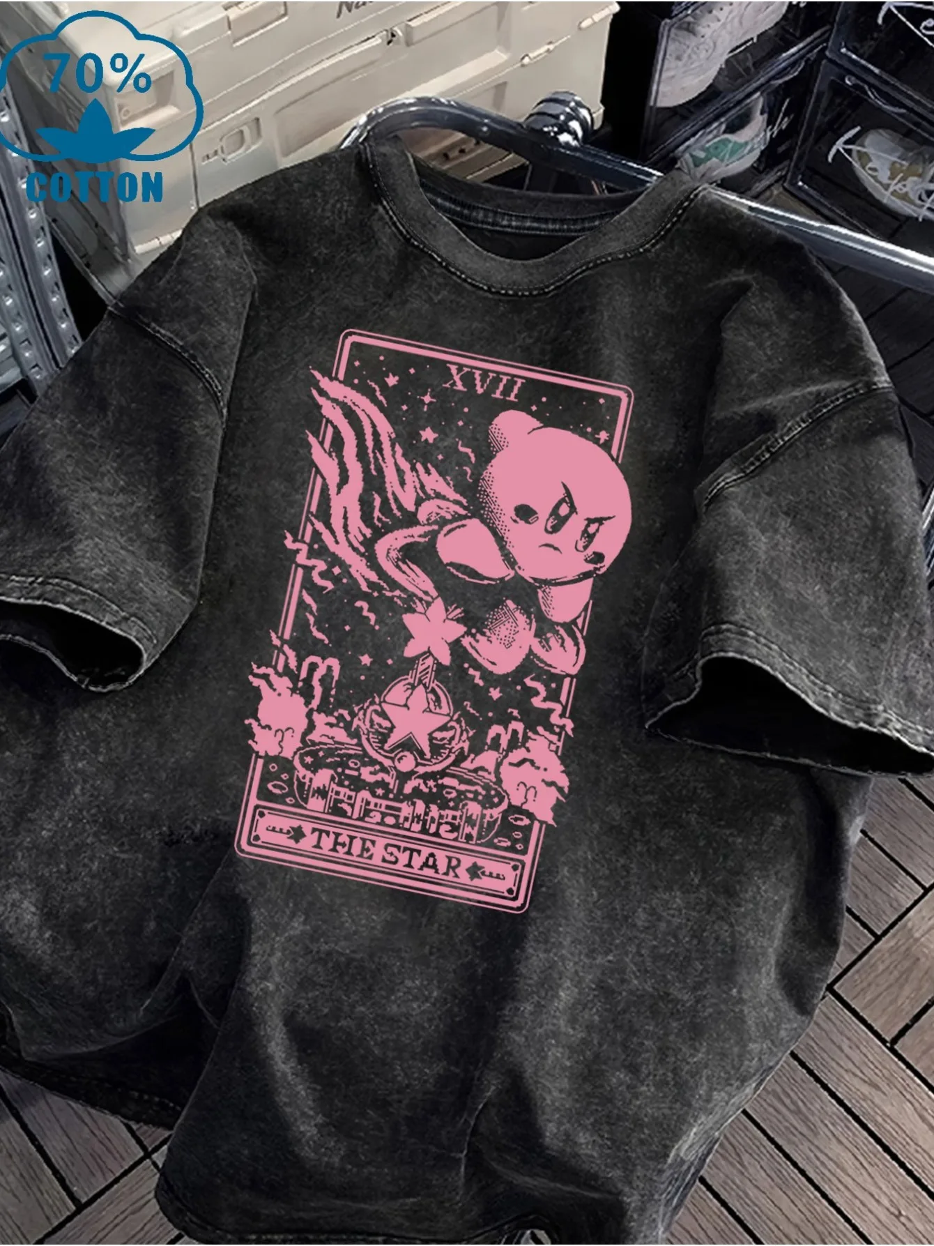 

Women Fashion Washed Tshirt Y2K Print Style Pirnt Short Tee Washed Vintage Tshirt Graphic T Shirts Shirts for Women