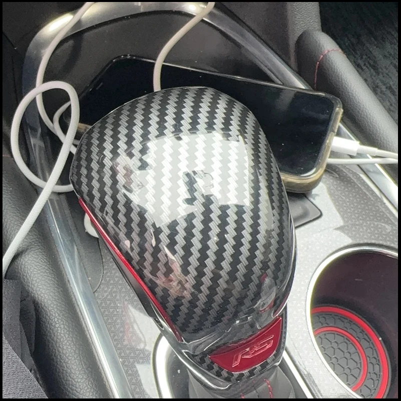 For Chevrolet Malibu 2021 2022 Gear Shift Knob Cover Trim Decorate Carbon Pattern Car Parts Accessories