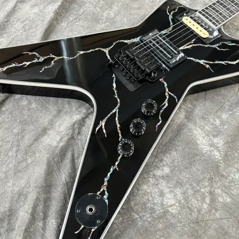 Electric Guitar No brand can print RARE Stock Black Dean Washbun Dimebag Custom