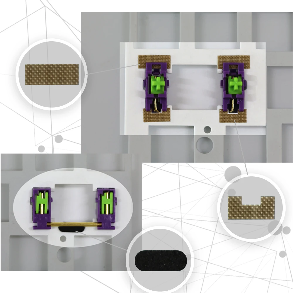 Plate Stabilizer Gasket Satellite Switch Film Silencer Pad Steel Wire stable PCB Stabilizer Sticker Repair Pad Stickers