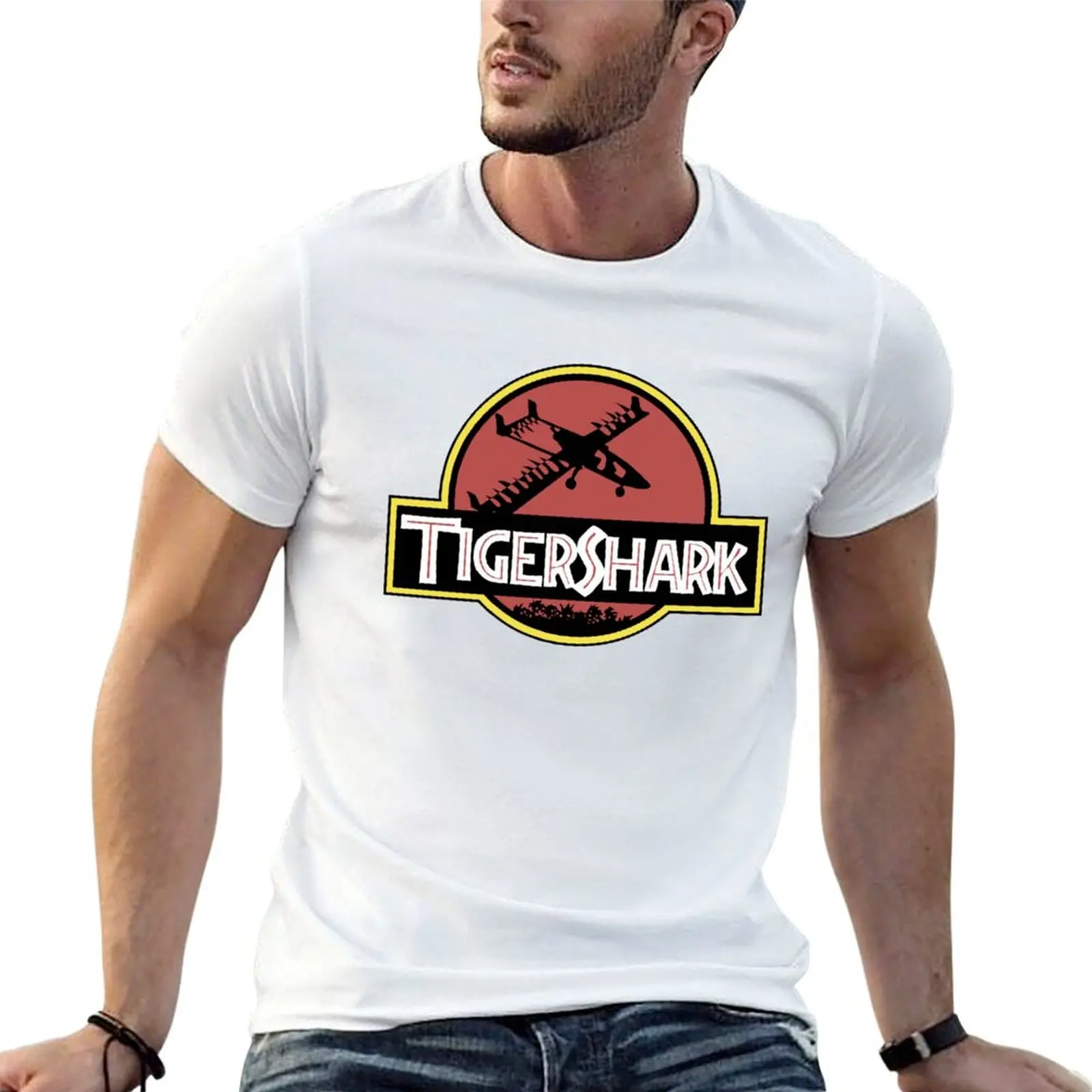 

cotton cotton funny t shirts man Jurassic T-Shirt shirt t Tigershark