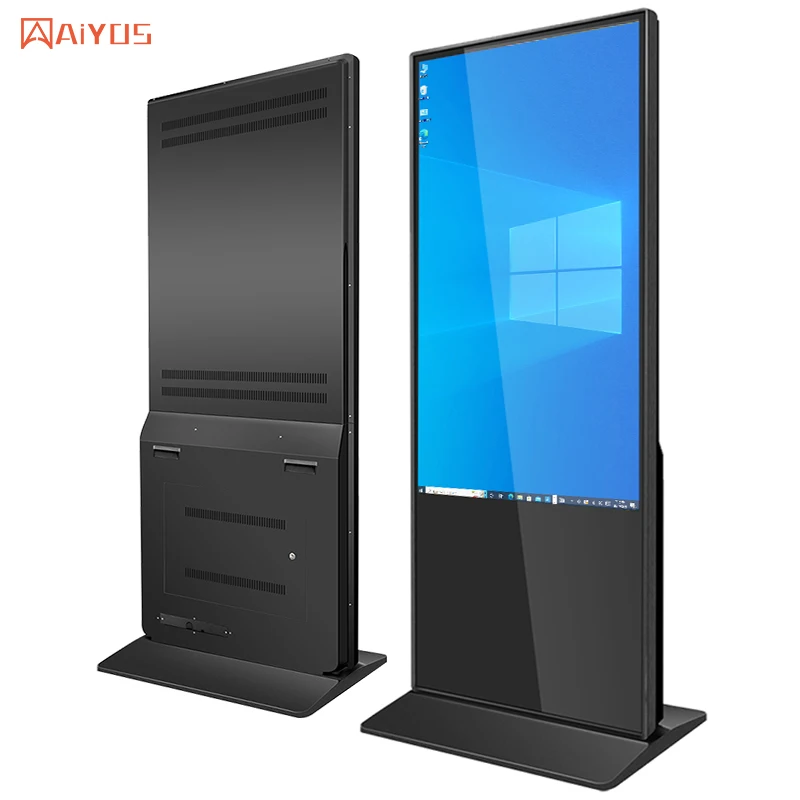 43" 49" 55" 65" 4K Floor Standing LCD Screen Win10 Digital Signage I5 4G+128G SSD Advertising Screen CMS Software
