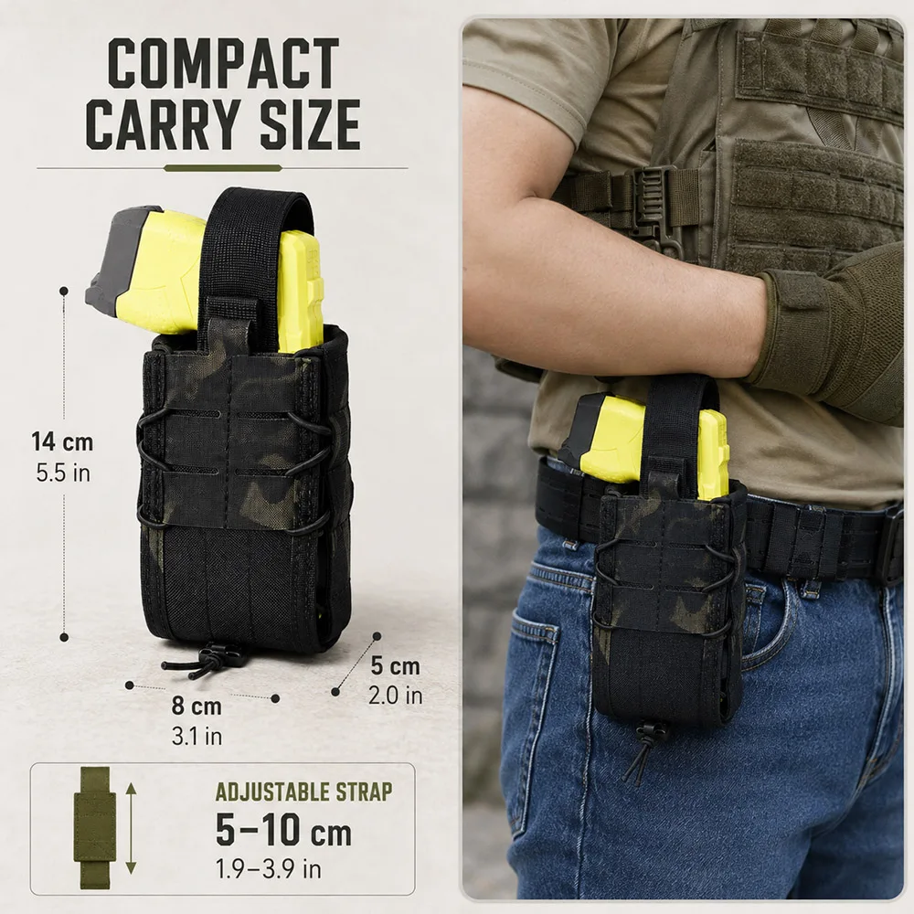 Tactical Taser Holster Quick Release Draw Pouch Military Training Storage Case Belt Clip Bag Compatible with X26C X2 10 7 Models