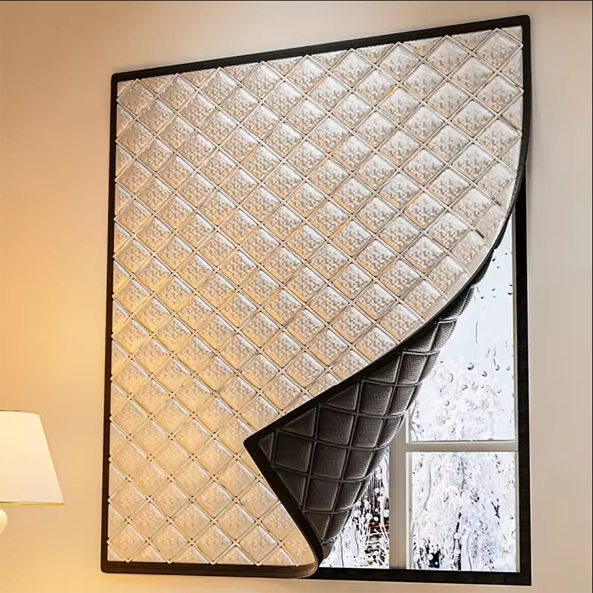 Cortinas de inverno com isolamento térmico e à prova de vento, tela selada para janelas, não perfurada, cortinas blackout e à prova de frio