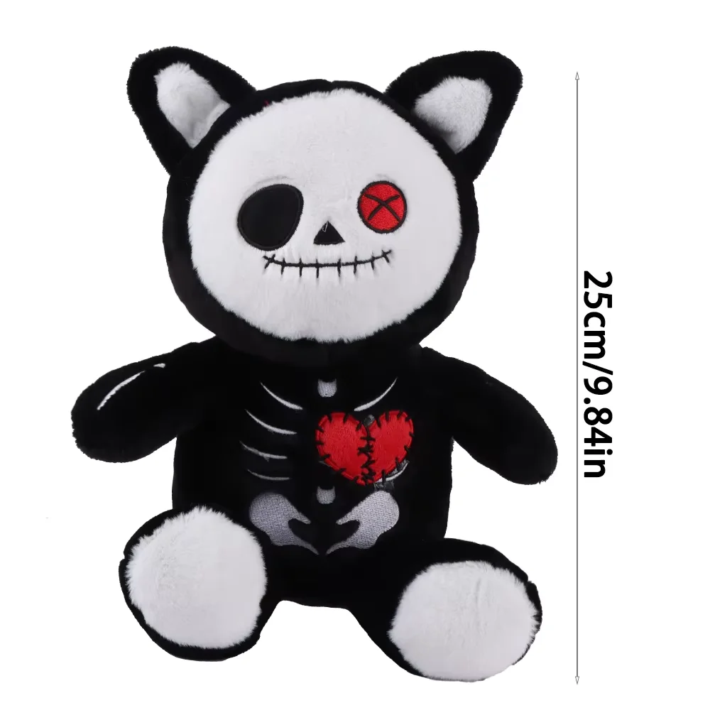 Halloween Doppelköpfiger Kürbis Plüschtier Doppelköpfiger Totenkopf Kaninchen Horrorschädel Weißer Geist Leuchtende Zombie Katze Halloween Geschenk