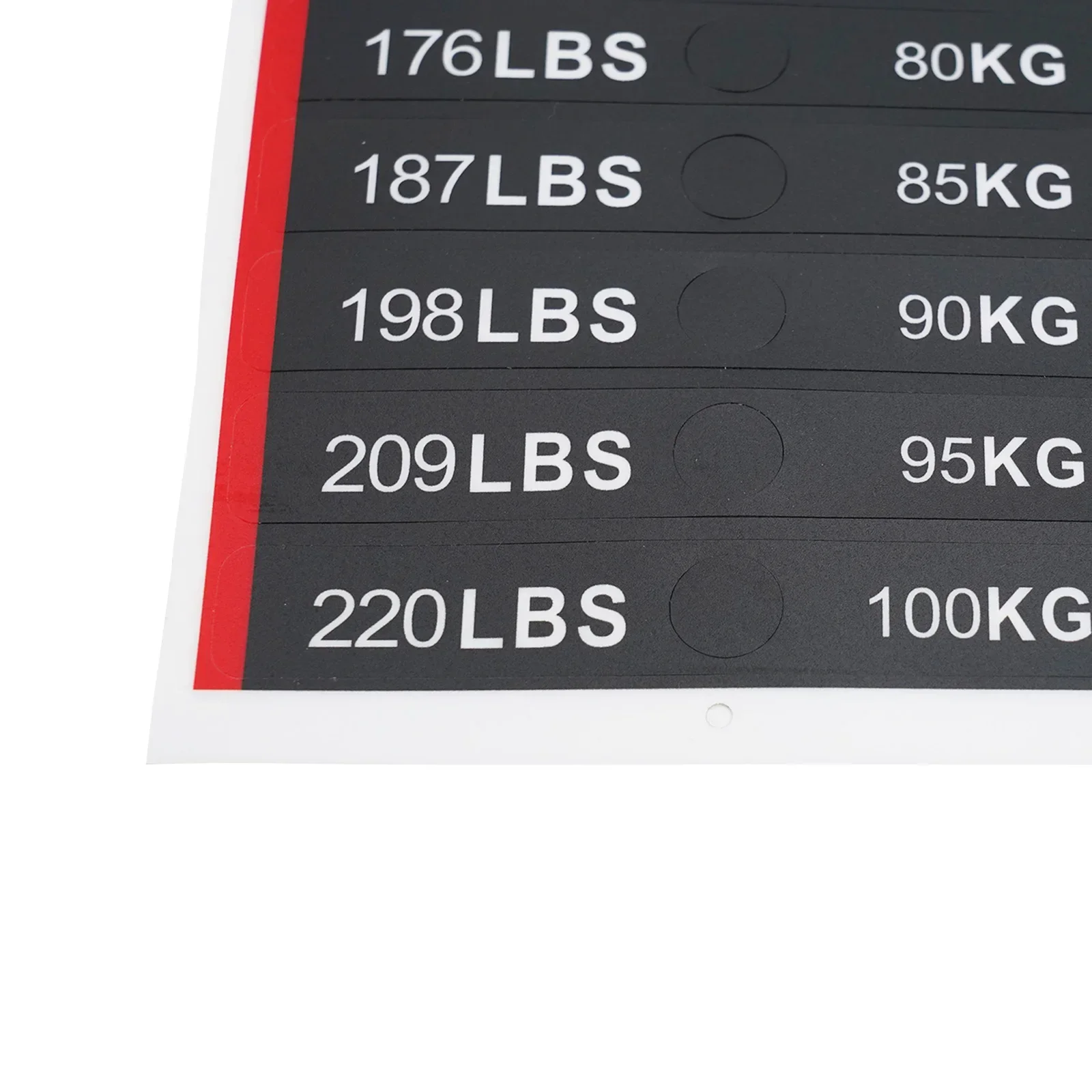 Traceless Removable Gym Weight Stickers 11lbs-220lbs Equipment Labels Sweat-Resistant PP For Dumbbells Barbells Tension Ropes