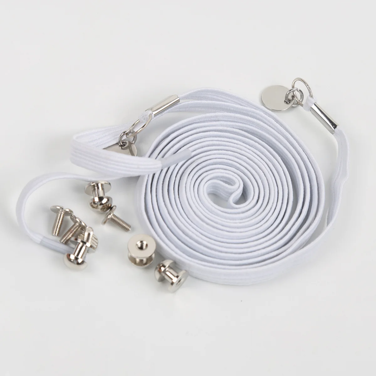 Cadarços elásticos brancos adequados para esportes tênis casuais tênis de corrida renda elástica conveniente uso deslizante