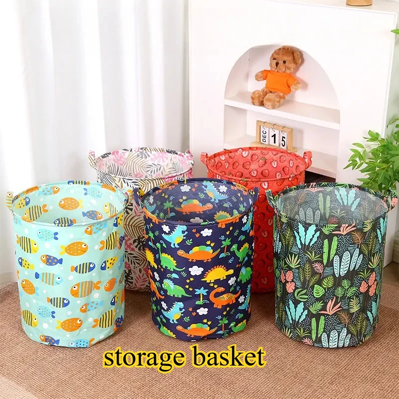 

Large Capacity Cotton Linen Laundry Basket, Foldable Waterproof Storage Bin for Clothes & Toys