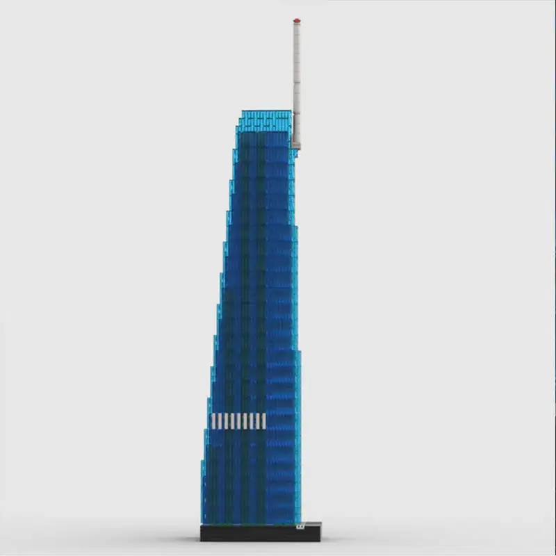 MOC-43815 Wilshire Grand Center Blocos de Construção Famosa Arquitetura 1/650 Escala Tijolos Criativos Montagem Brinquedos Presente de Aniversário