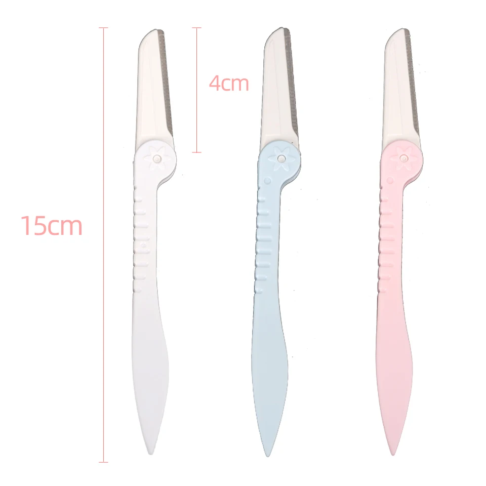 3 pçs/set facial sobrancelha trimmer olho sobrancelha shaper rosto navalha sobrancelha seguro lâmina de barbear para mulheres ferramentas de maquiagem de beleza