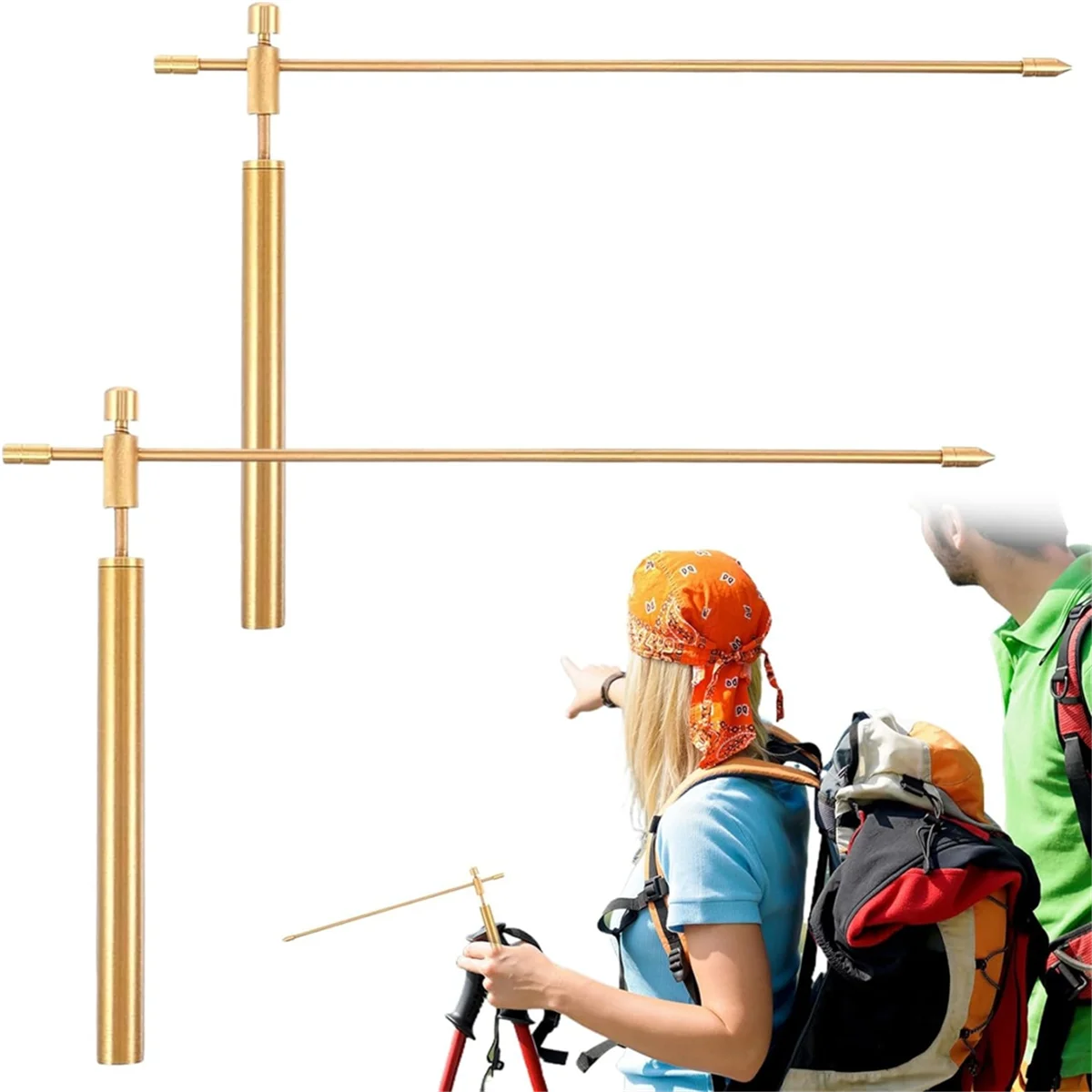 

M18K-Dowsing Rods Copper 1 Pair Smooth Rotation Divining Rods Solid Copper Rods Dowsing Rods Spiritual with Instructions