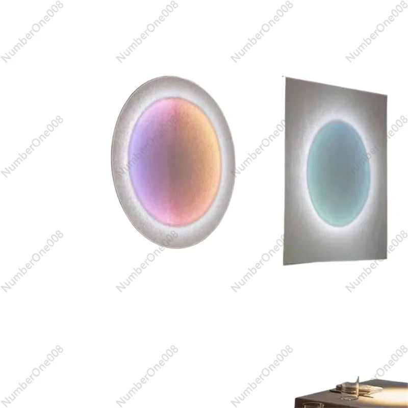 Moodmoon Paper Wall Light LED Dimmable Square Circular Moon  Lamp for Parlor Hotel Bedroom Hallway Aisle Art Deco Colourful Lamp