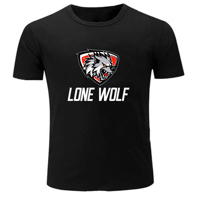 

Men Lone Wolf Letter Graphic Print T Shirt Cotton Tees Streetwear Tops Casual Women Clothing Oversized Y2k Unisex Short Sleeve