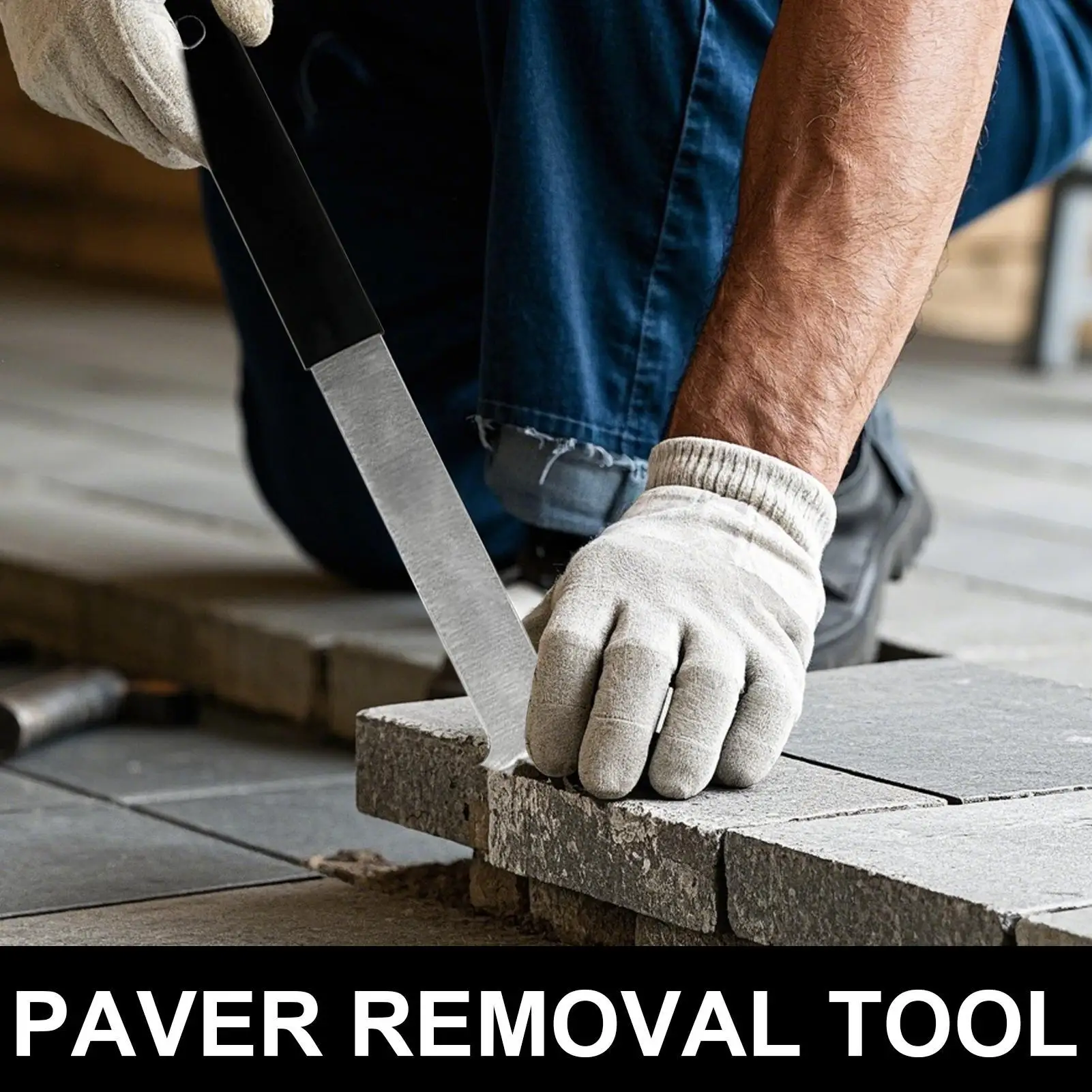 

Инструмент для извлечения лопаток Нескользящая ручка Инструмент для демонтажа тротуарной плитки Экстрактор блоков Эргономичный трамбовка для земли Инструмент для удаления кирпича