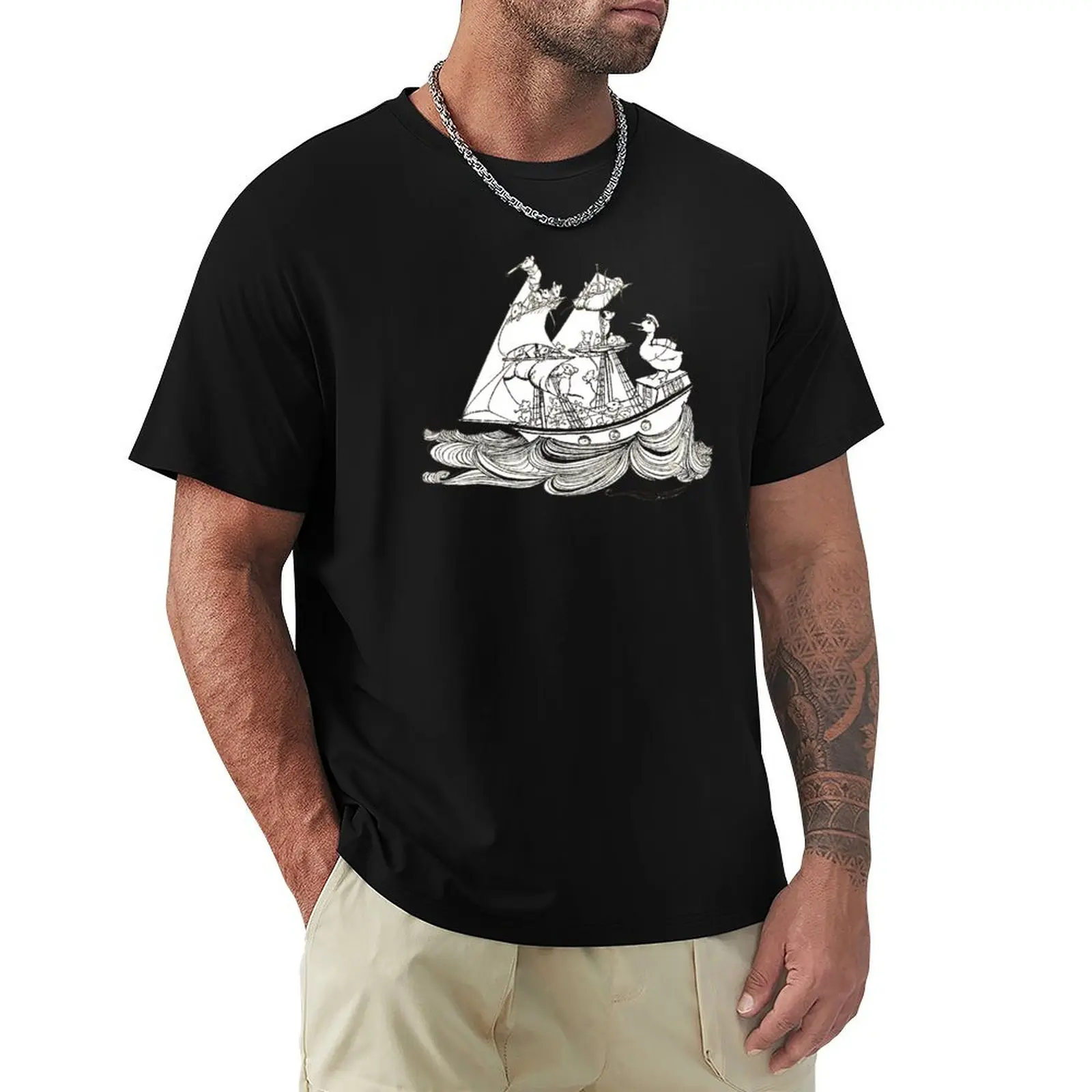 

Arthur Rackham- Nursery Rhymes- I saw a ship a-sailing T-Shirt summer shirt man clothes mens t shirts top quality