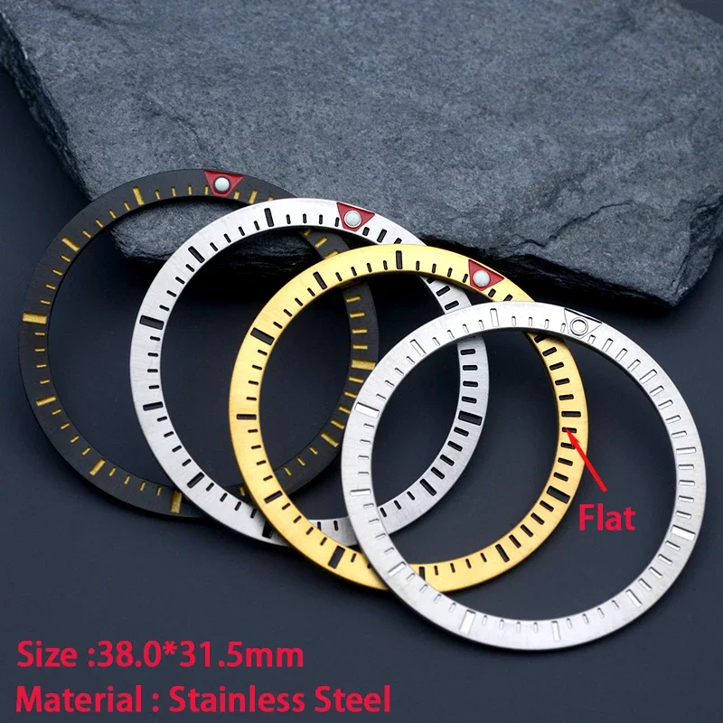 38mm*31.5mm Flat 316L Stainless Steel Bezel Insert Fit Men\'s Watch Tuna 6105 Canned Diving Turtle SKX007 SKX009  Watch Case