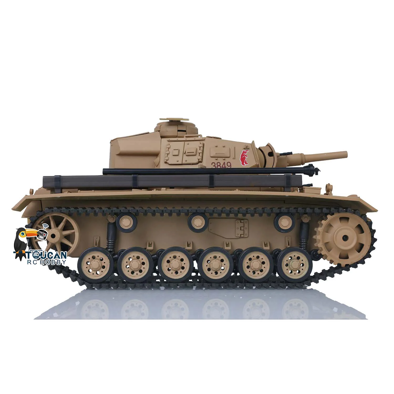 In Stock HENG LONG 1/16 Scale 7.0 Plastic Panzer III H RTR RC Tank Model 3849 Remote Control Cars BB Shooting Smoke Unit - view 4