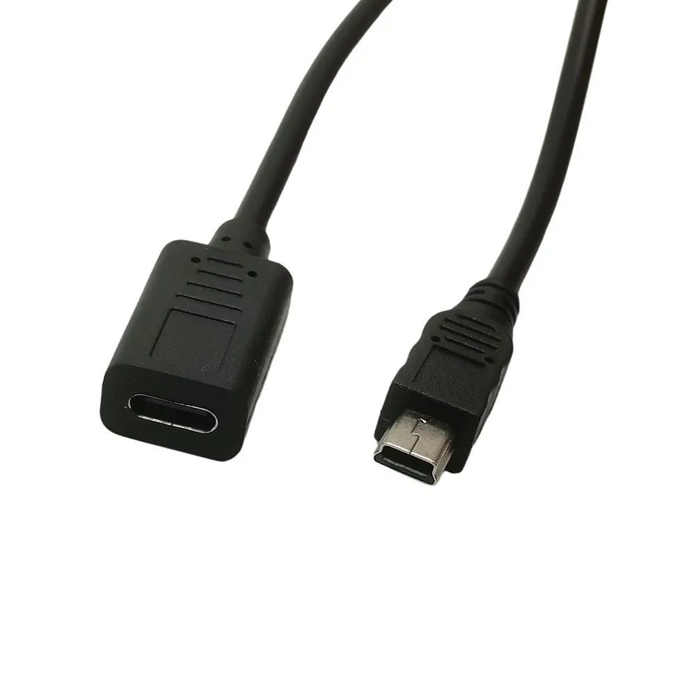 Type C USB 3.1 Female to 5pin Mini USB Male Charging Data Sync Cable Cord Adapter 0.25m