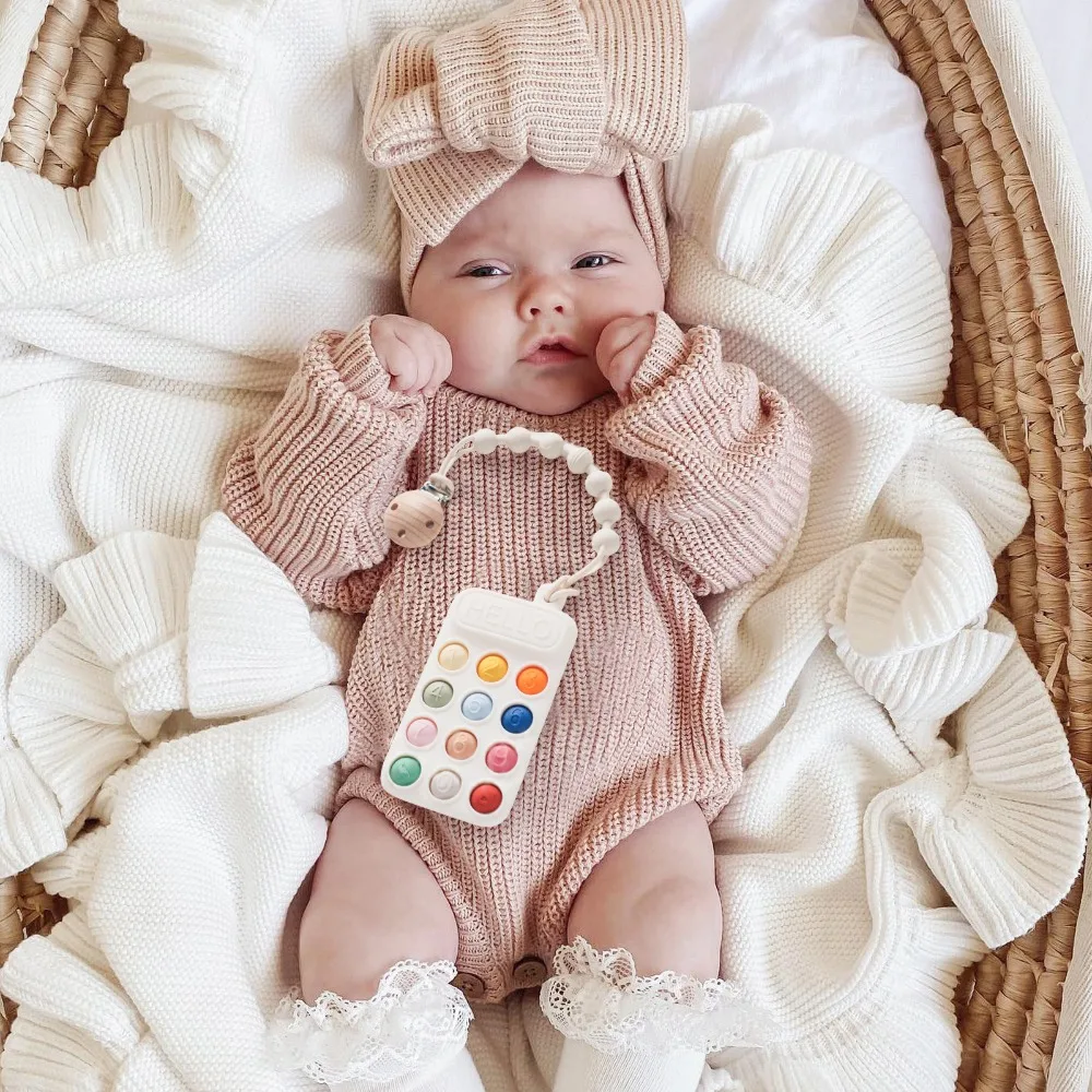 Cartoon Phone Style Teether Simulation Silicone Soothing Teether Gum Protection BPA Free Sleeping Pacifier