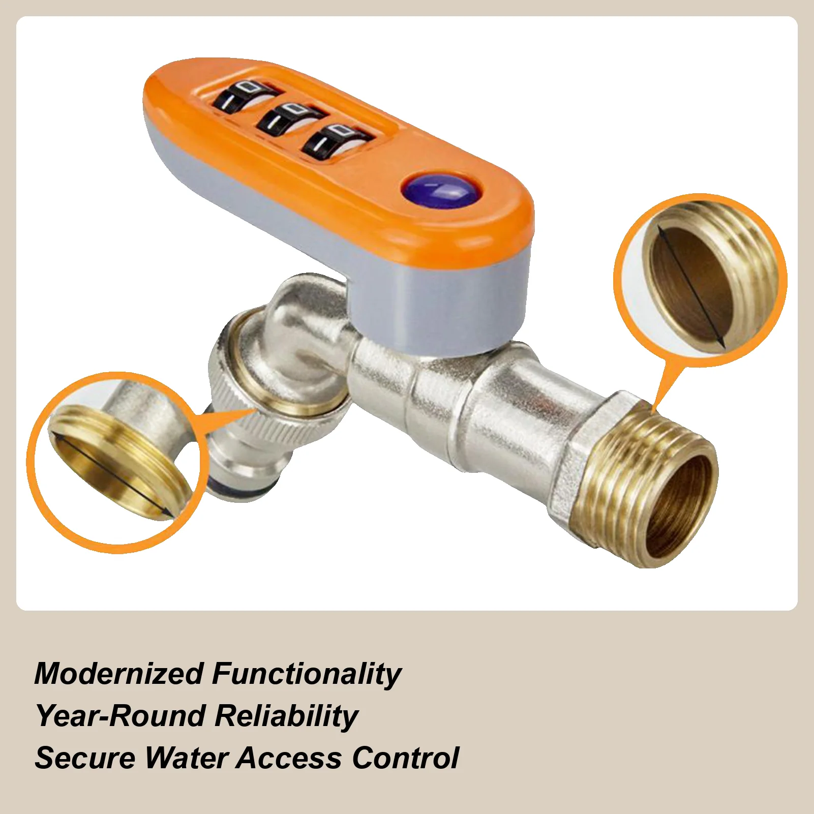

Водяной замок для наружного крана, система блокировки наружного ирригационного клапана с кодовым устройством водяного клапана для аренды фермы, двора, ресторана