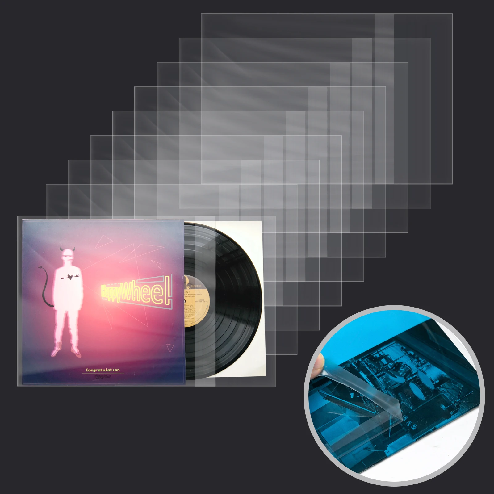 25PCS Resealable 7inch 4 Mil Plastic Bags Vinyl Record Outer Sleeves EP Protective Sleeves for 7'' Record Cover 45 RPM