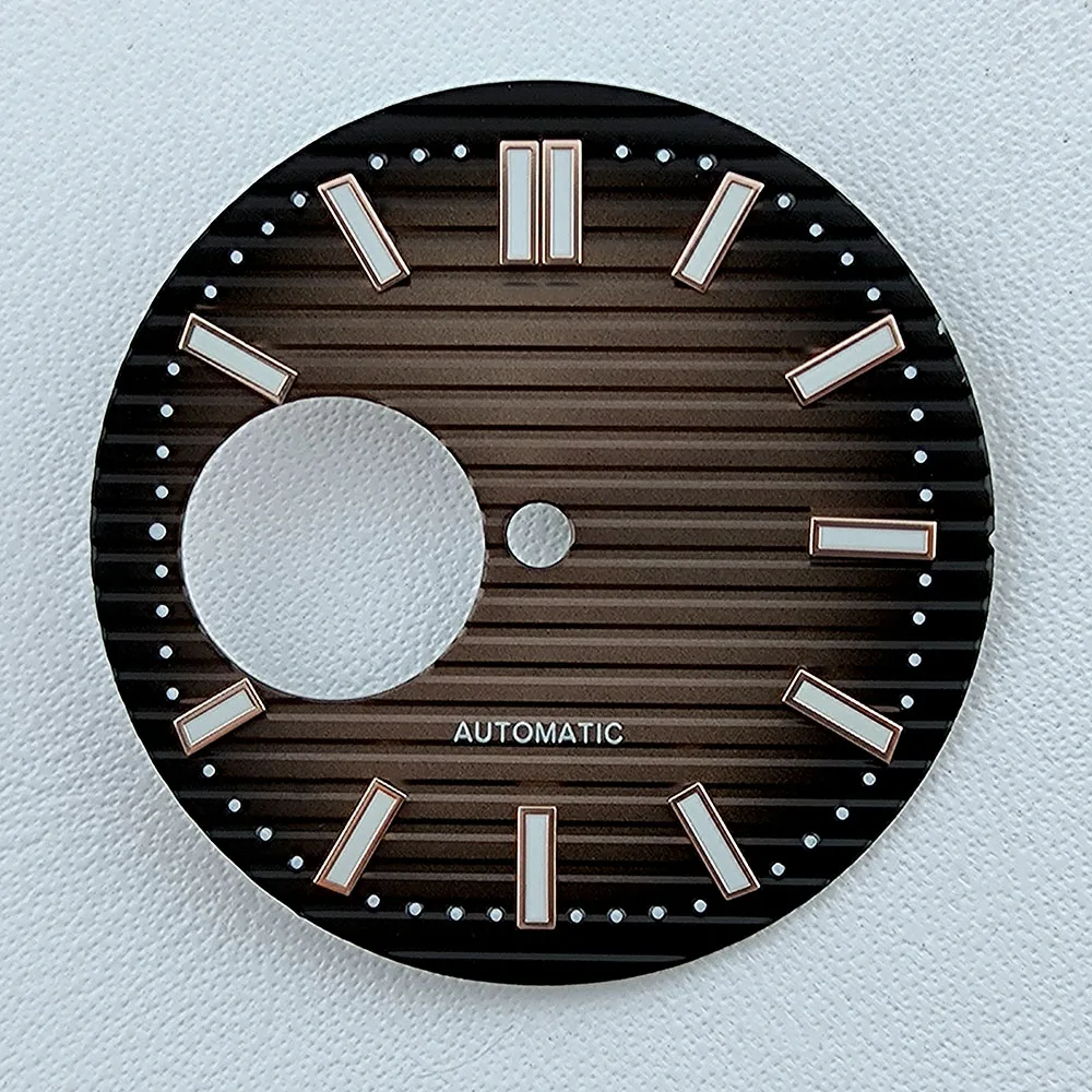 NH38 قرص الساعة 29.5 ملم قرص شعار مخصص قرص مجوف قرص أخضر مضيء مناسب لملحقات ساعة الحركة NH38