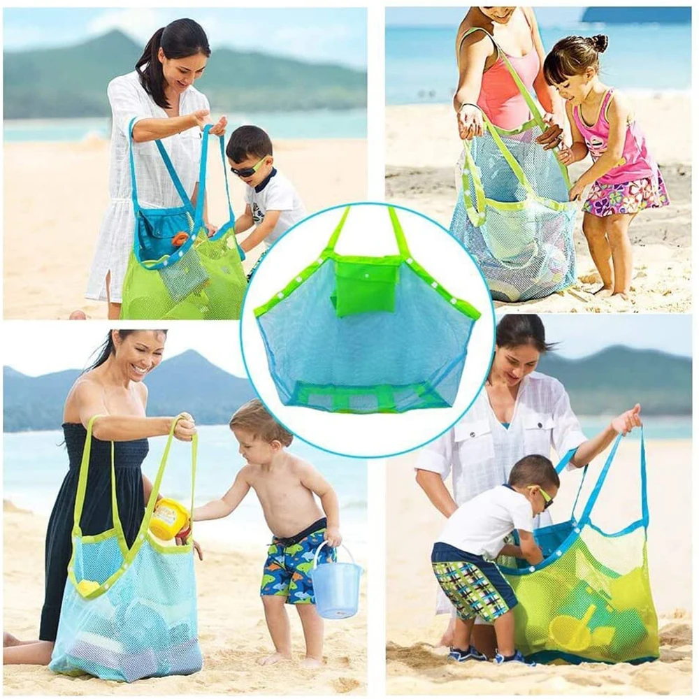 Children Sand Away Protable Mesh Bag Kids Toys Clothes Storage Bags Swimming Large Beach eco Bag Women Cosmetic Makeup Bag