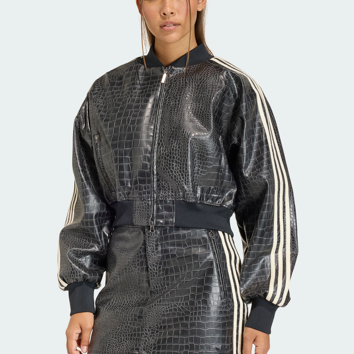 

Adidas Authentic Three Leaves Women's Loose Short Stand Collar Jacket Jacket KE5035