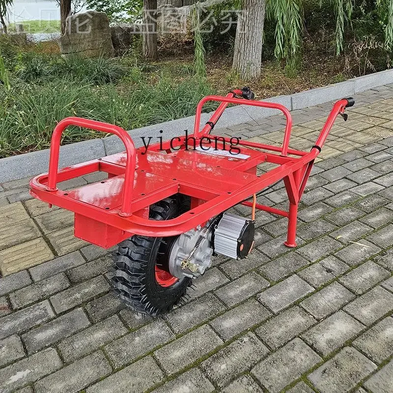 

Электрическая масляная тележка, небольшой сельскохозяйственный альпинистский автомобиль, горная дорога, сад, тигр, автомобиль