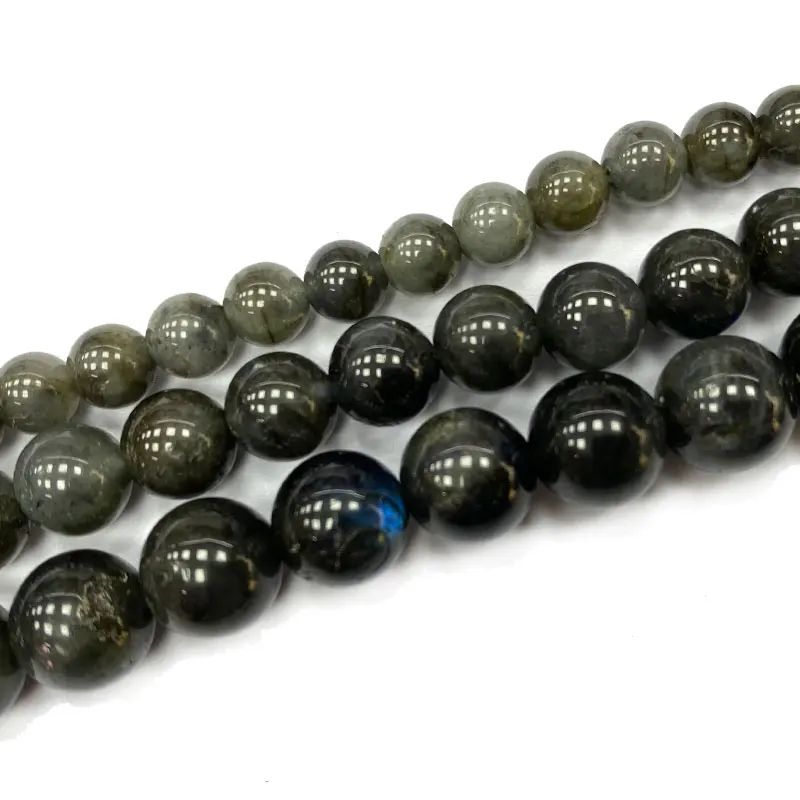 

Fine 100% Natural Round Gemstone Beads Black Labradorite DIY Women's Bracelet Necklace for Jewelry Making Charms 6/8/10MM 15''