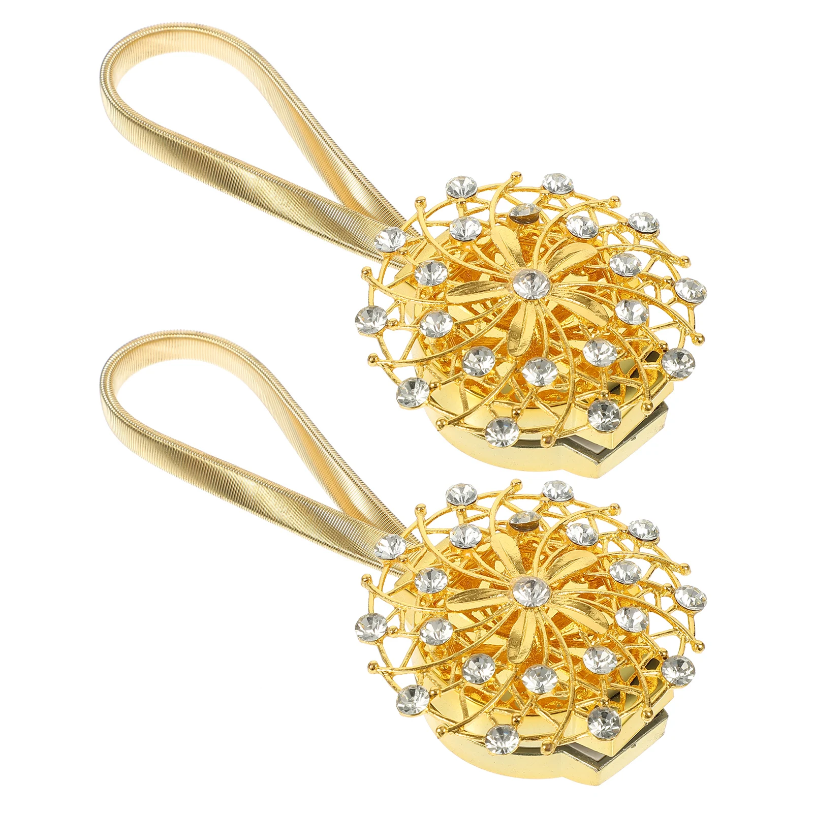 

Magnetic Curtain Tiebacks Strong Hold for Thin Thick Curtains Easy Use Decorative Rhinestone Draperies Supplies Gifts